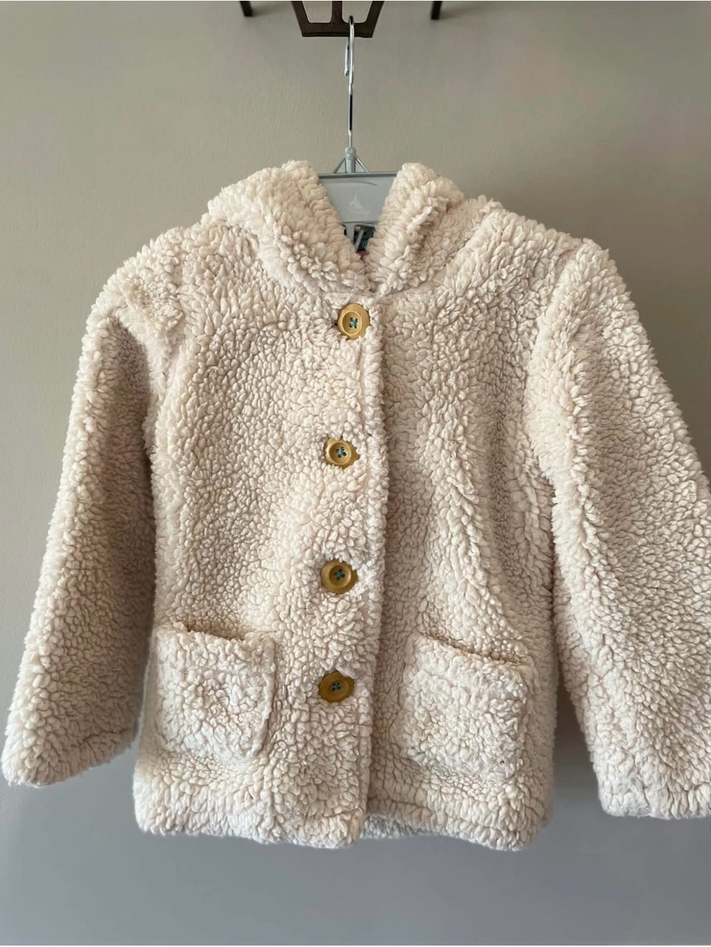 Mini Boden Cozy Sherpa Jacket - Cream